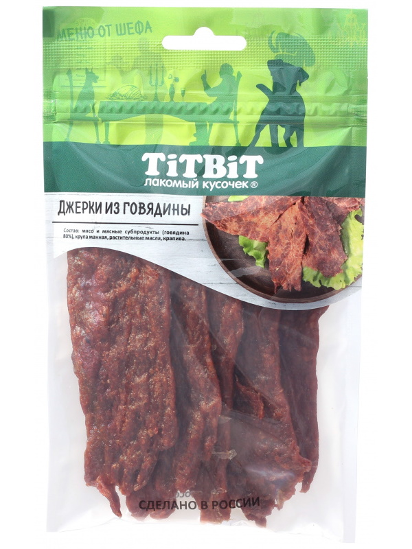 

Лакомство для собак TiTBiT Джерки, палочки, говядина, 70г