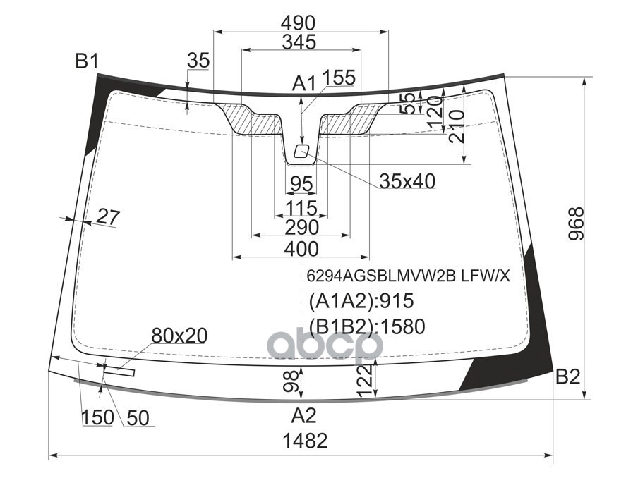 Стекло Лобовое + Дд Opel Vectra C 4/5D 02-08 Xyg Арт. 6294Agsblmvw2B Lfw/X