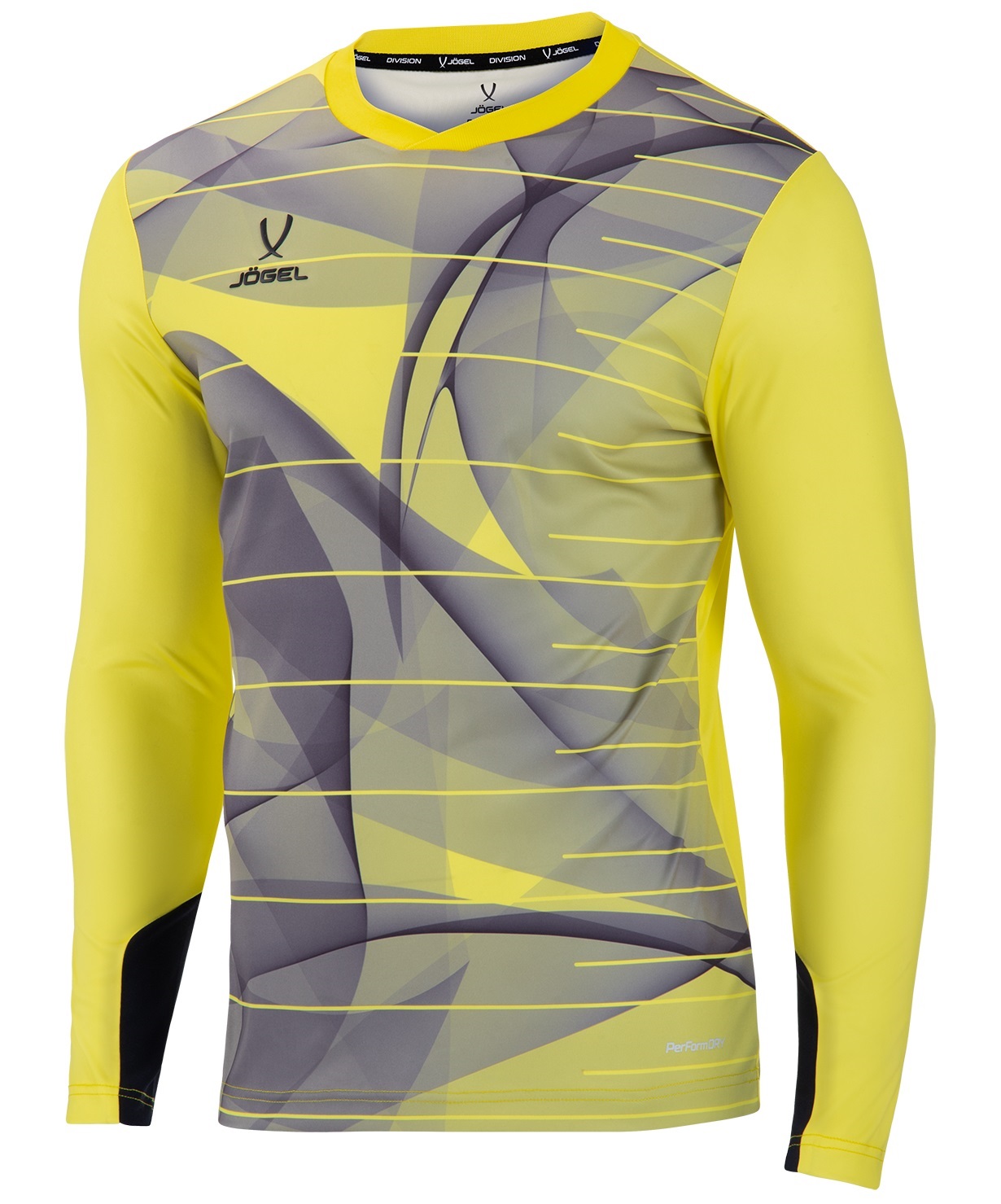 фото Свитер вратарский jögel division performdry gk pattern ls, желтый/черный/белый (xl) jogel