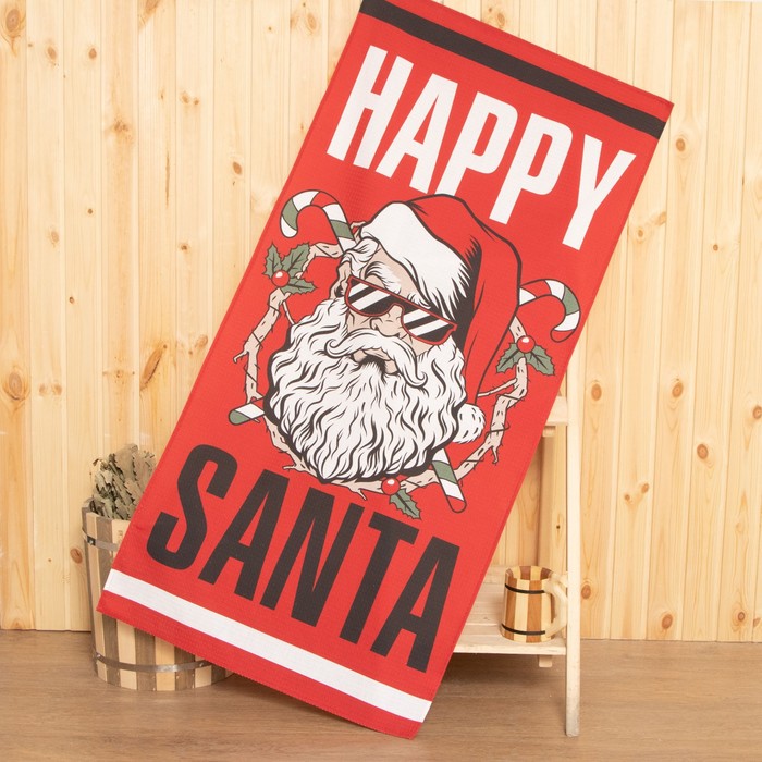 

Полотенце Этель Happy Santa 70х146 см, 100% хлопок 160гр/м2