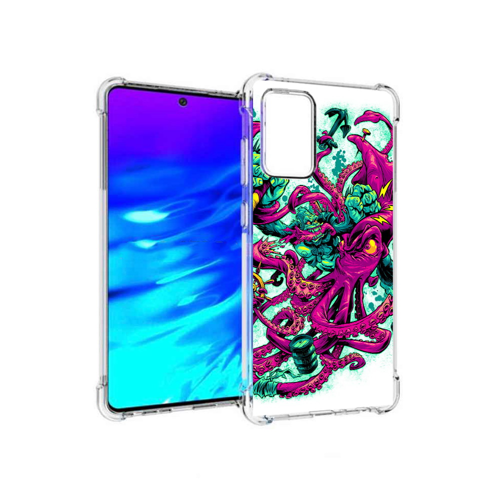 

Чехол MyPads Tocco для Samsung Galaxy A72 фиолетовый кракен (PT158633.553.657), Прозрачный, Tocco