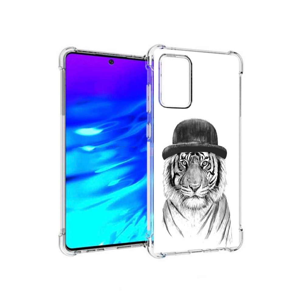 

Чехол MyPads Tocco для Samsung Galaxy A72 тигр британец (PT158633.553.641), Прозрачный, Tocco