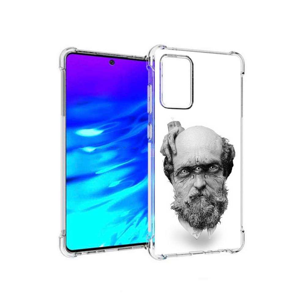 

Чехол MyPads Tocco для Samsung Galaxy A72 страшный бородатый мужчина абстракция, Прозрачный, Tocco