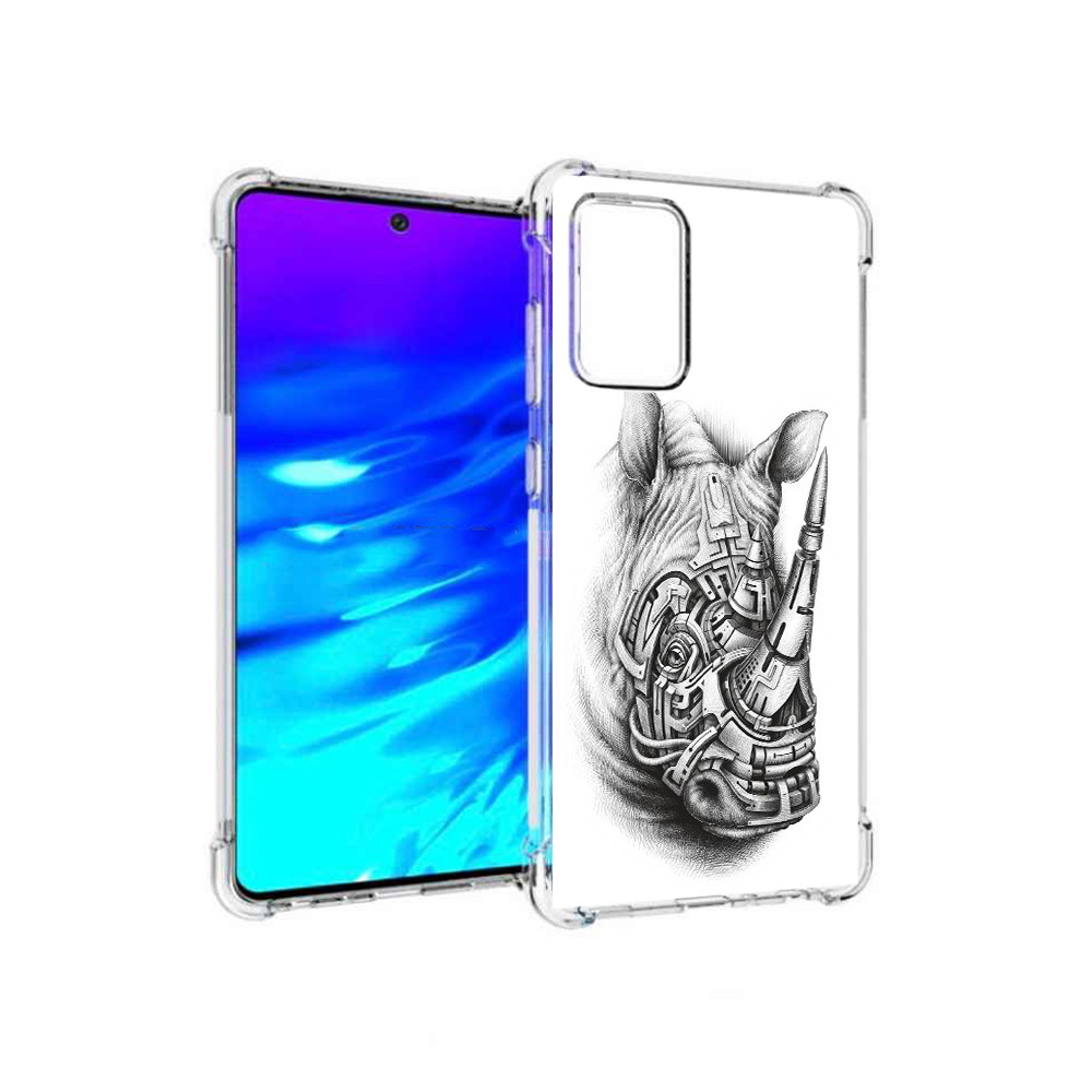 

Чехол MyPads Tocco для Samsung Galaxy A72 стальной носорог (PT158633.553.620), Прозрачный, Tocco