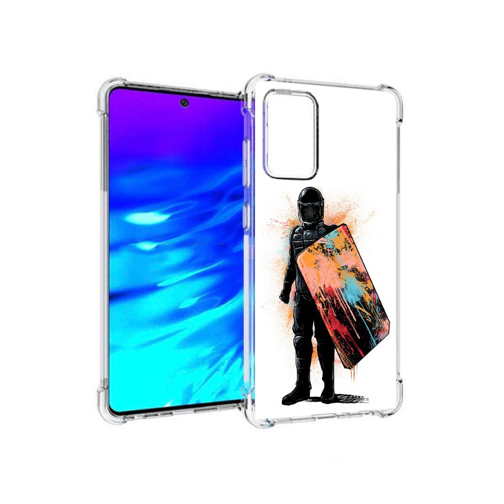 

Чехол MyPads Tocco для Samsung Galaxy A72 солдат с красочным щитом (PT158633.553.614), Прозрачный, Tocco