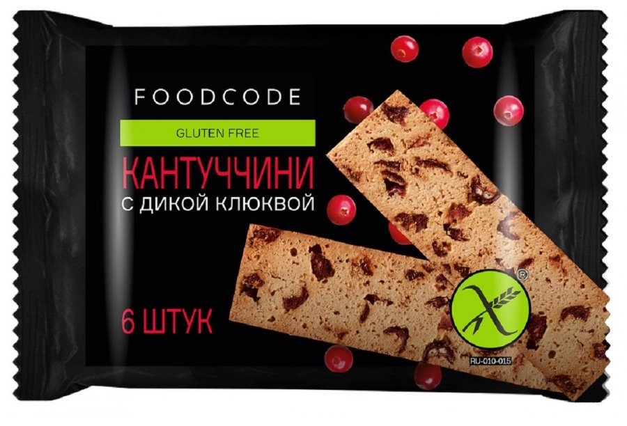 Печение Foodcode Кантуччини с дикой клюквой 160 г