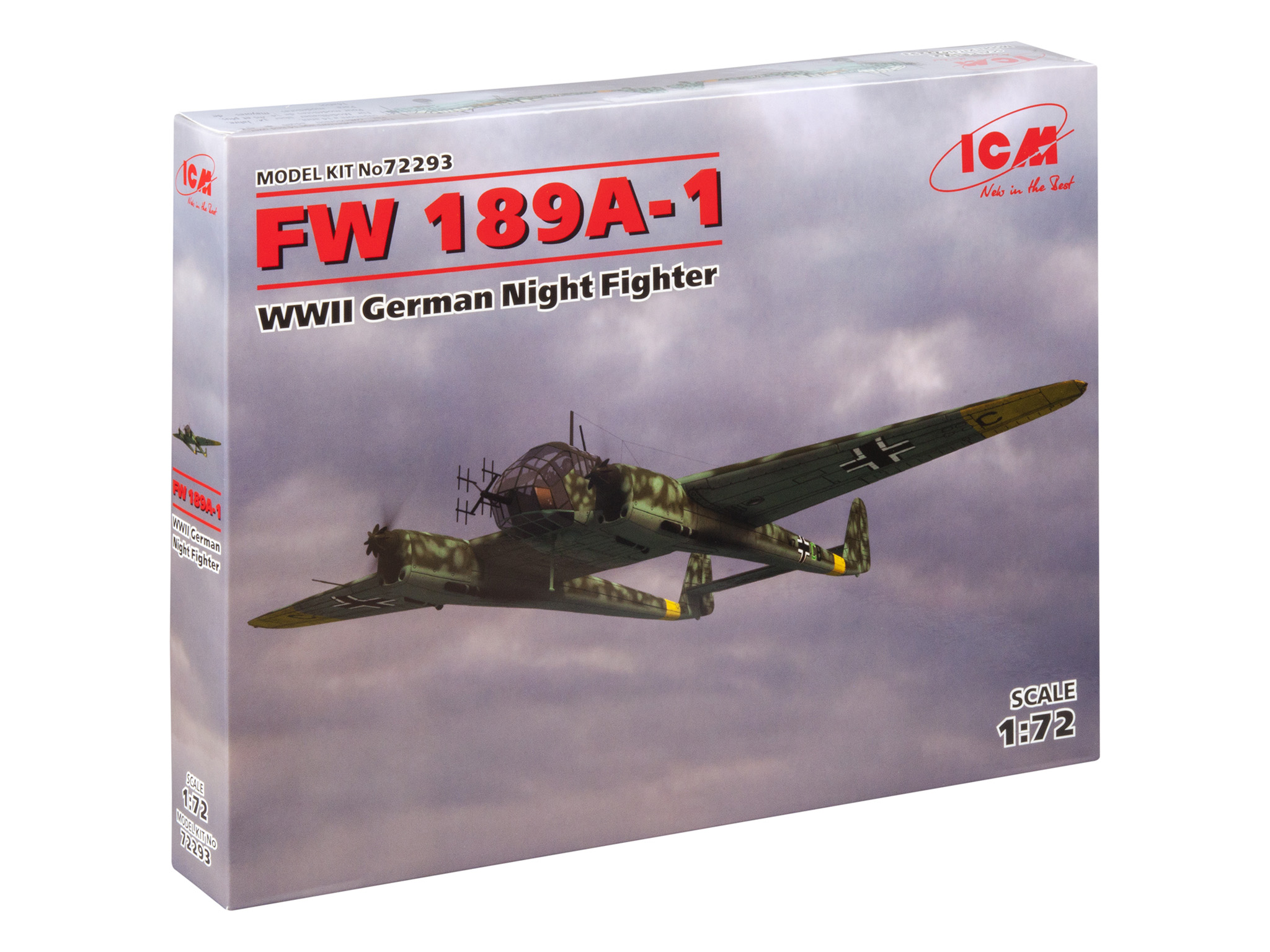 фото Сборная модель icm 1/72 fw 189a-1, германский ночной истребитель іі мв 72293