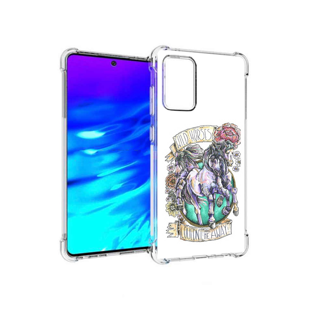 

Чехол MyPads Tocco для Samsung Galaxy A72 рисунок коней в цветах (PT158633.553.582), Прозрачный, Tocco