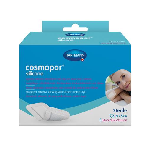 Повязка Hartmann Cosmopor Silicone самоклеящаяся стерильная сорбционная 7,2х5 см 5 шт.