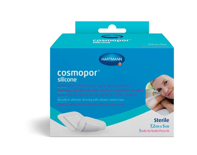 Повязка Hartmann Cosmopor Silicone самоклеящаяся стерильная сорбционная 7,2х5 см 10 шт.