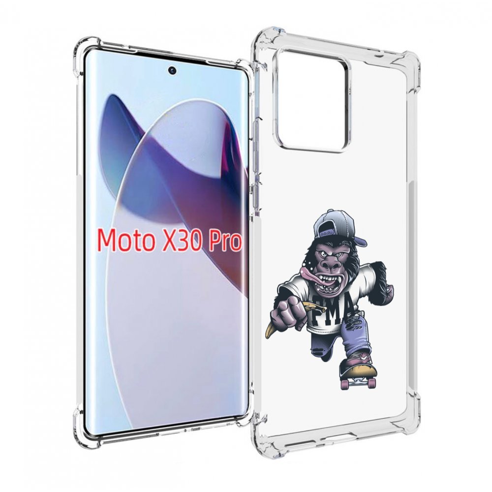 

Чехол MyPads Обезьяна на скейте для Motorola Moto X30 Pro, Прозрачный, Tocco