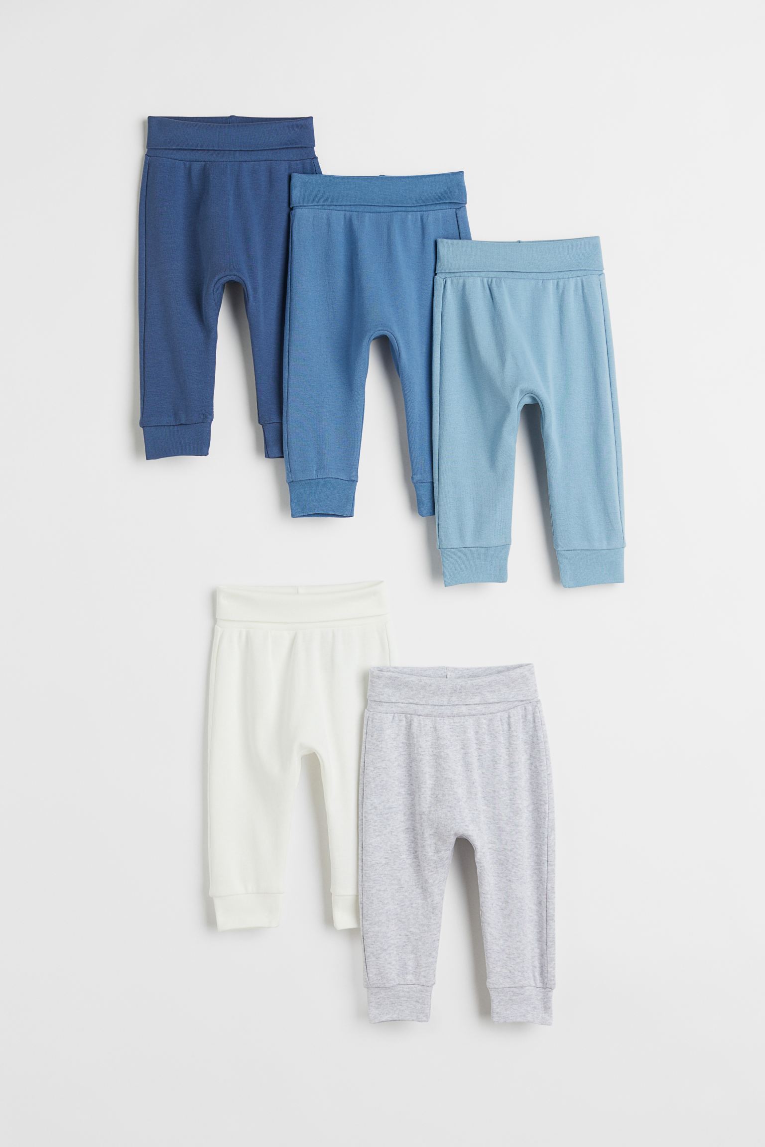 5 пар хлопковых брюк H&M 50 Синий/Серый/Белый (доставка из-за рубежа)