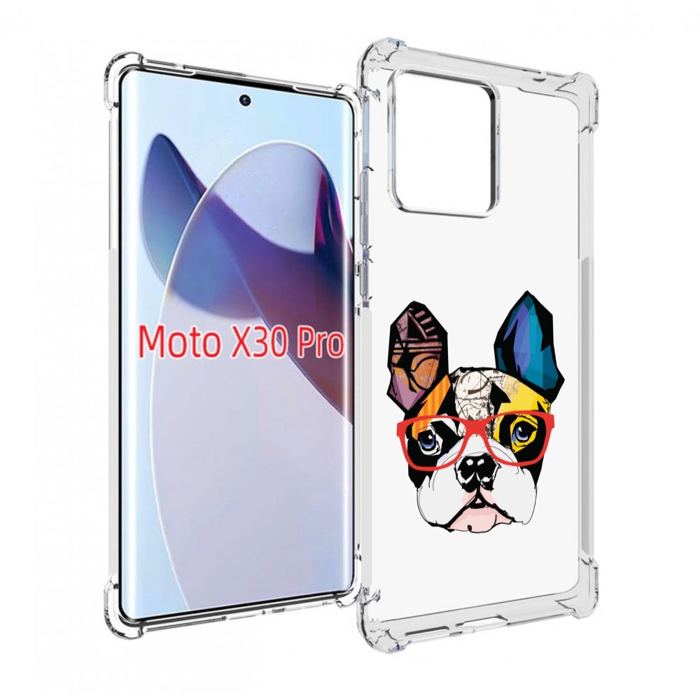 

Чехол MyPads Мопс-в-очках для Motorola Moto X30 Pro, Прозрачный, Tocco