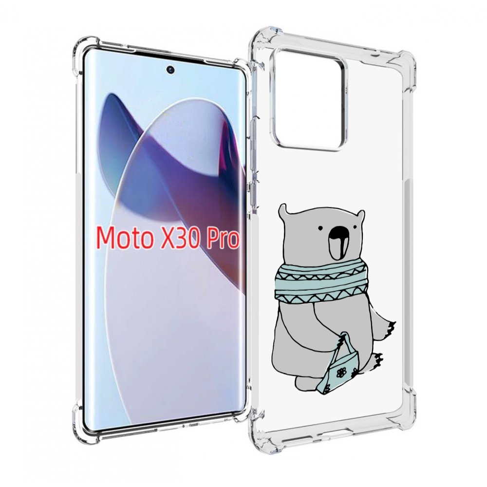 

Чехол MyPads Модный медведь для Motorola Moto X30 Pro, Прозрачный, Tocco