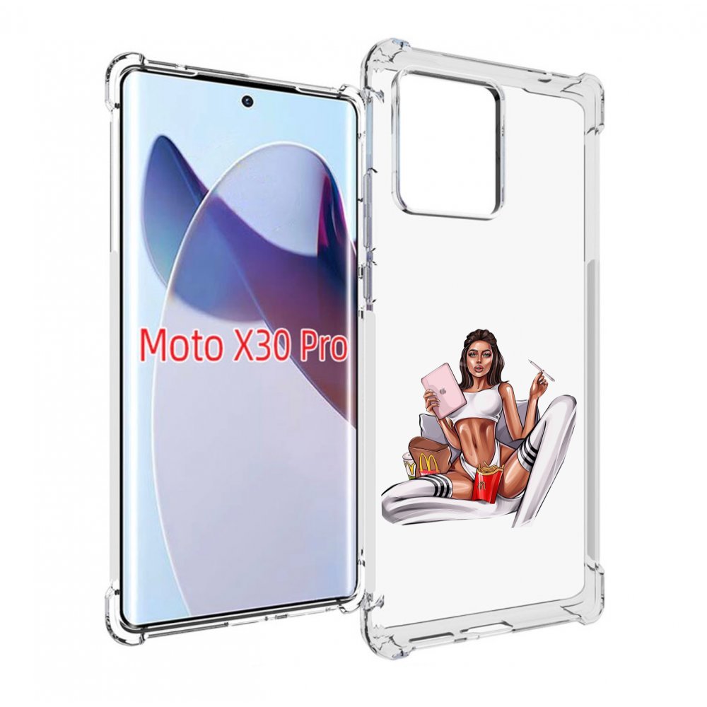 

Чехол MyPads Модная-иллюстрация-девушки женский для Motorola Moto X30 Pro, Прозрачный, Tocco