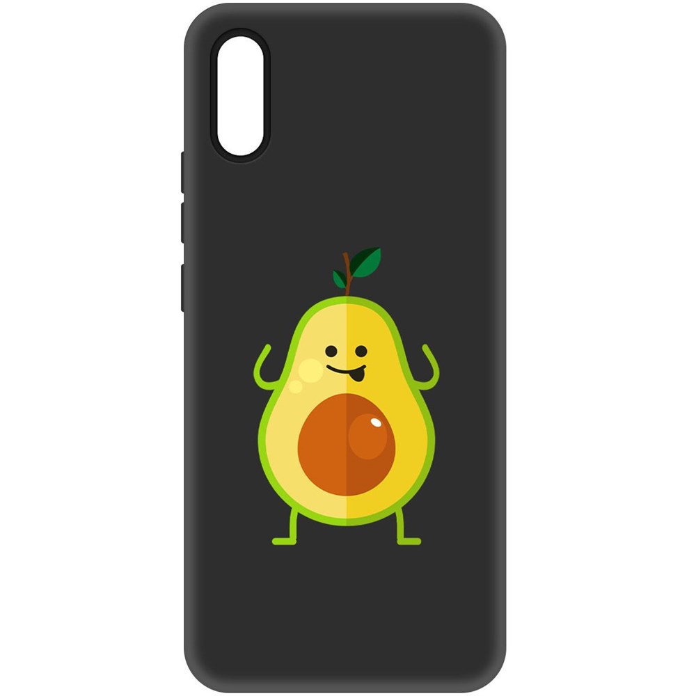 

Чехол-накладка Софт Авокадо Веселый для Xiaomi Redmi 9A, Черный