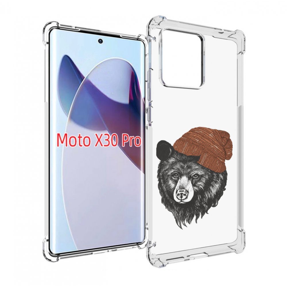 

Чехол MyPads Медведь в шапке 2 для Motorola Moto X30 Pro, Прозрачный, Tocco