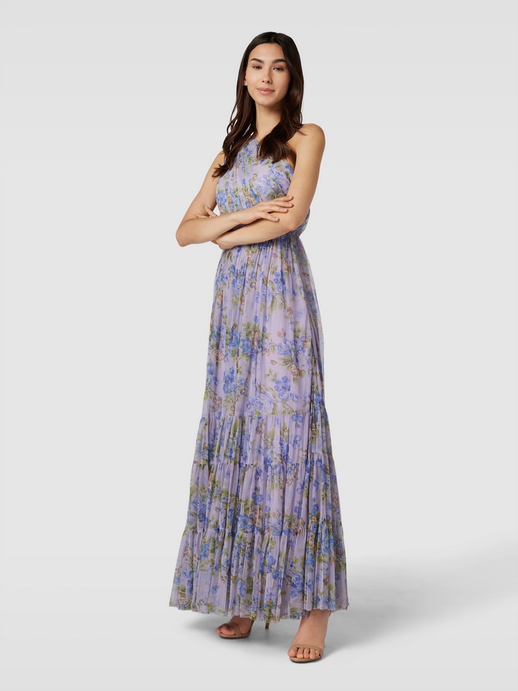 Платье женское Lace & Beads Violet Maxi Print синее L