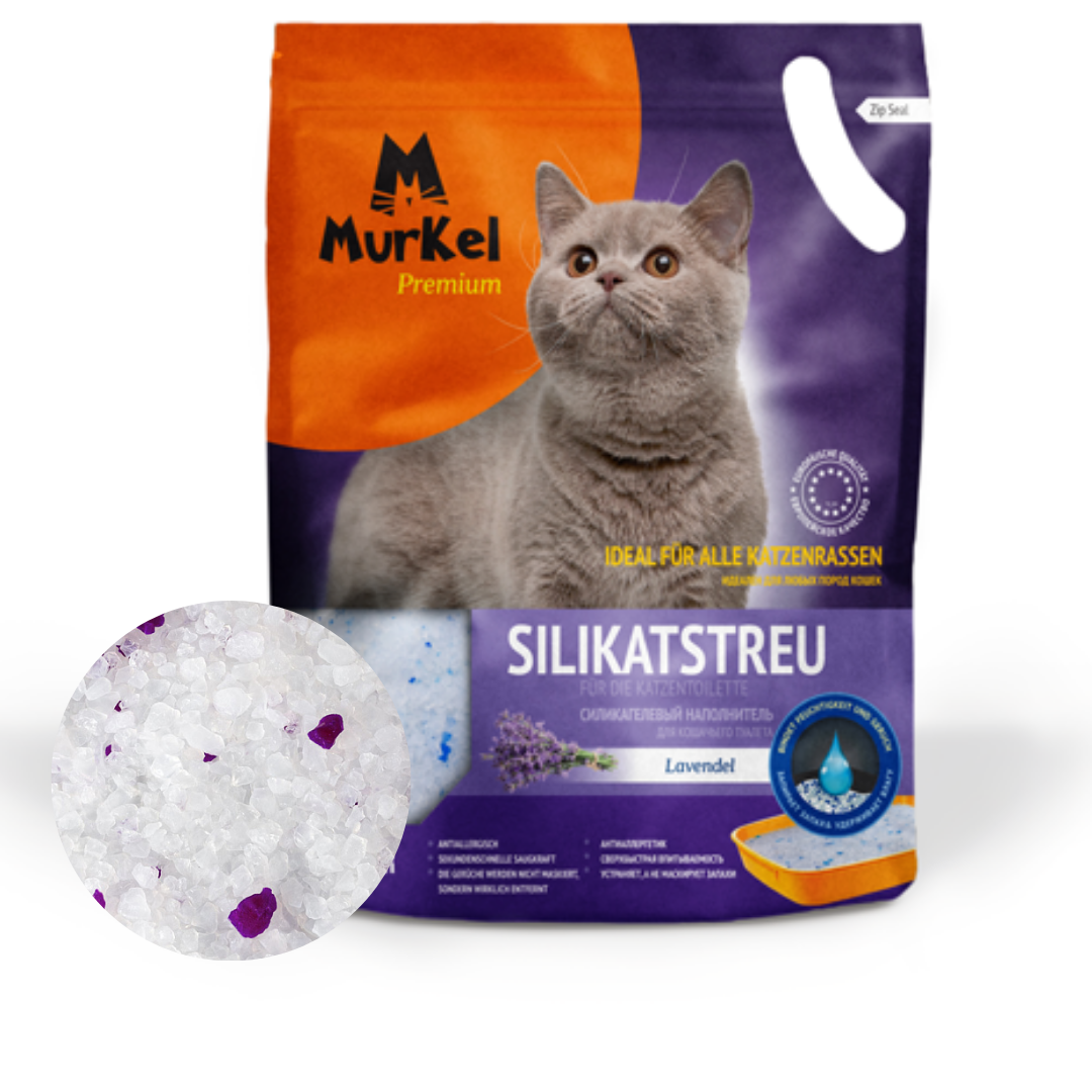 Наполнитель для кошачьего туалета Murkel, силикагелевый, с ароматом лаванда, 4 л