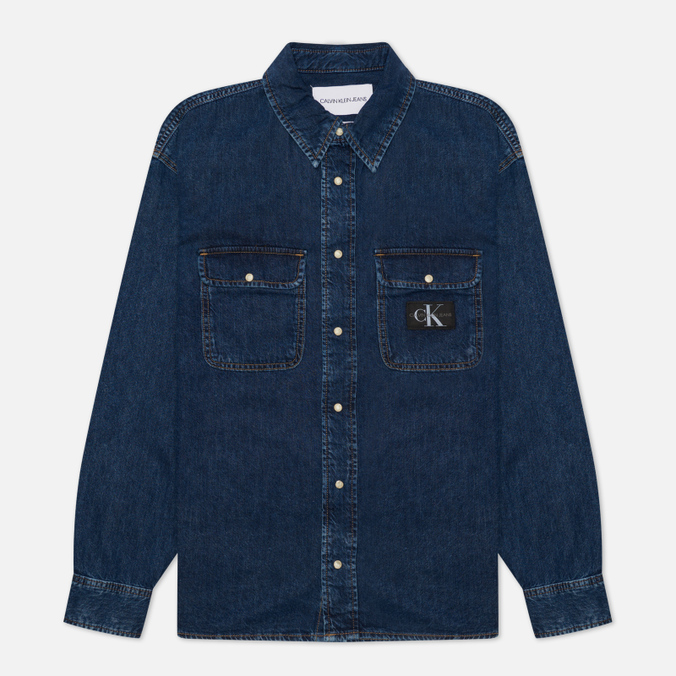 

Джинсовая рубашка мужская Calvin Klein Jeans J30J3184461AA синяя L, J30J3184461AA