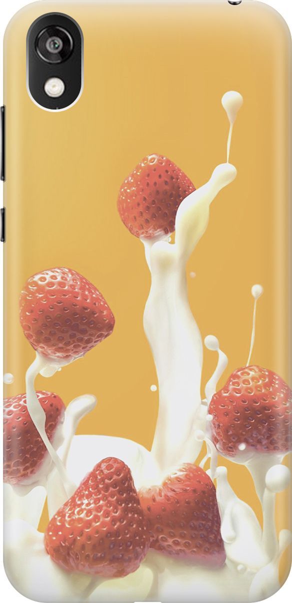 

Чехол на Honor 8S/Huawei Y5 (2019) "Клубника и сливки", Белый;желтый, 6383