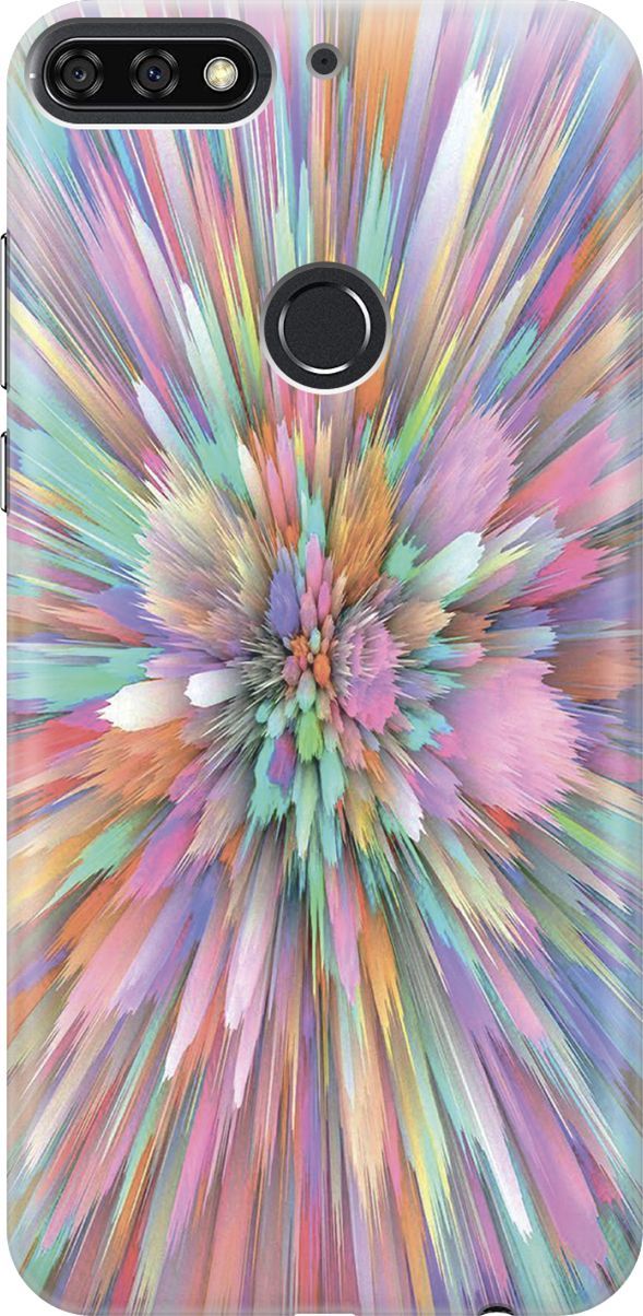 

Чехол на Honor 7C/7A Pro/Huawei Y6 Prime (2018) "Красочный взрыв", Голубой;розовый, 6002
