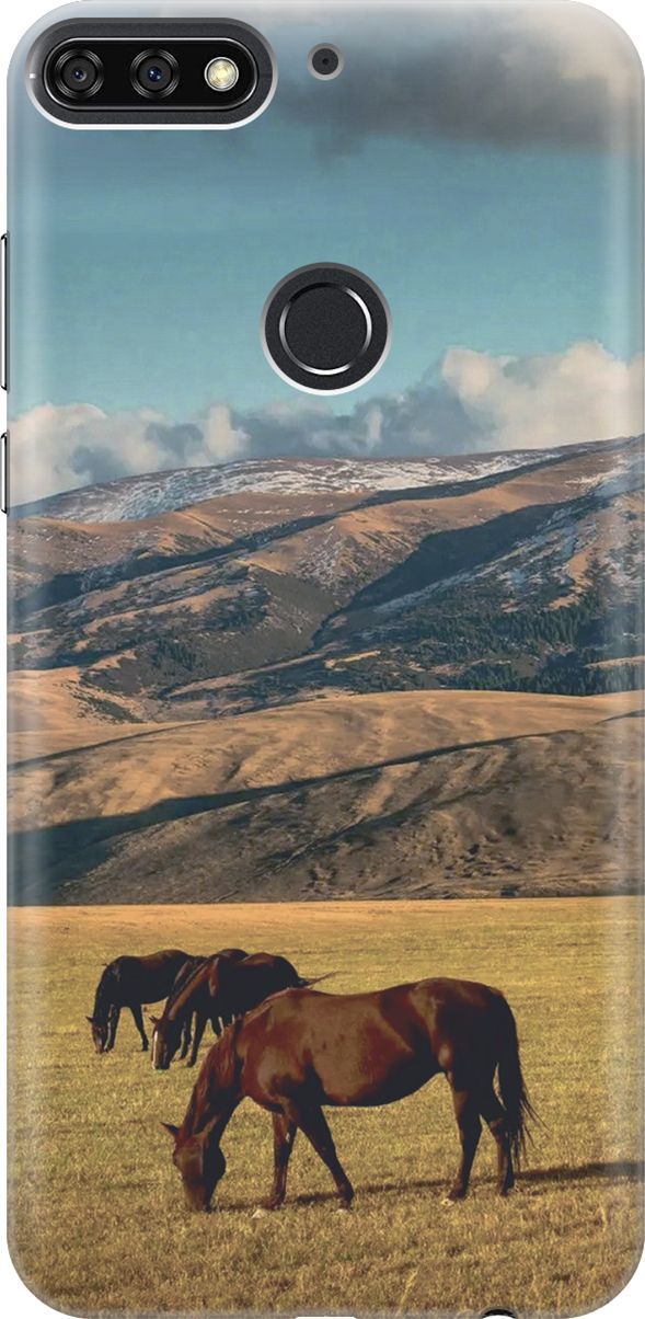 

Чехол на Honor 7C/7A Pro/Huawei Y6 Prime (2018) "Пастбище", Бежевый;коричневый, 6001