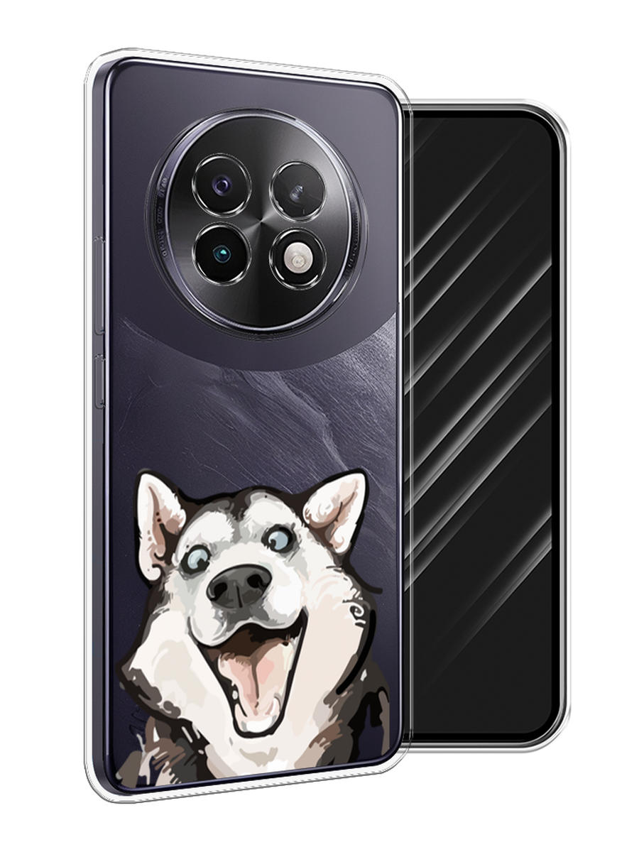 

Чехол Awog на Realme 13+ "Радостный хаски", Белый;голубой;черный, 2518750-1