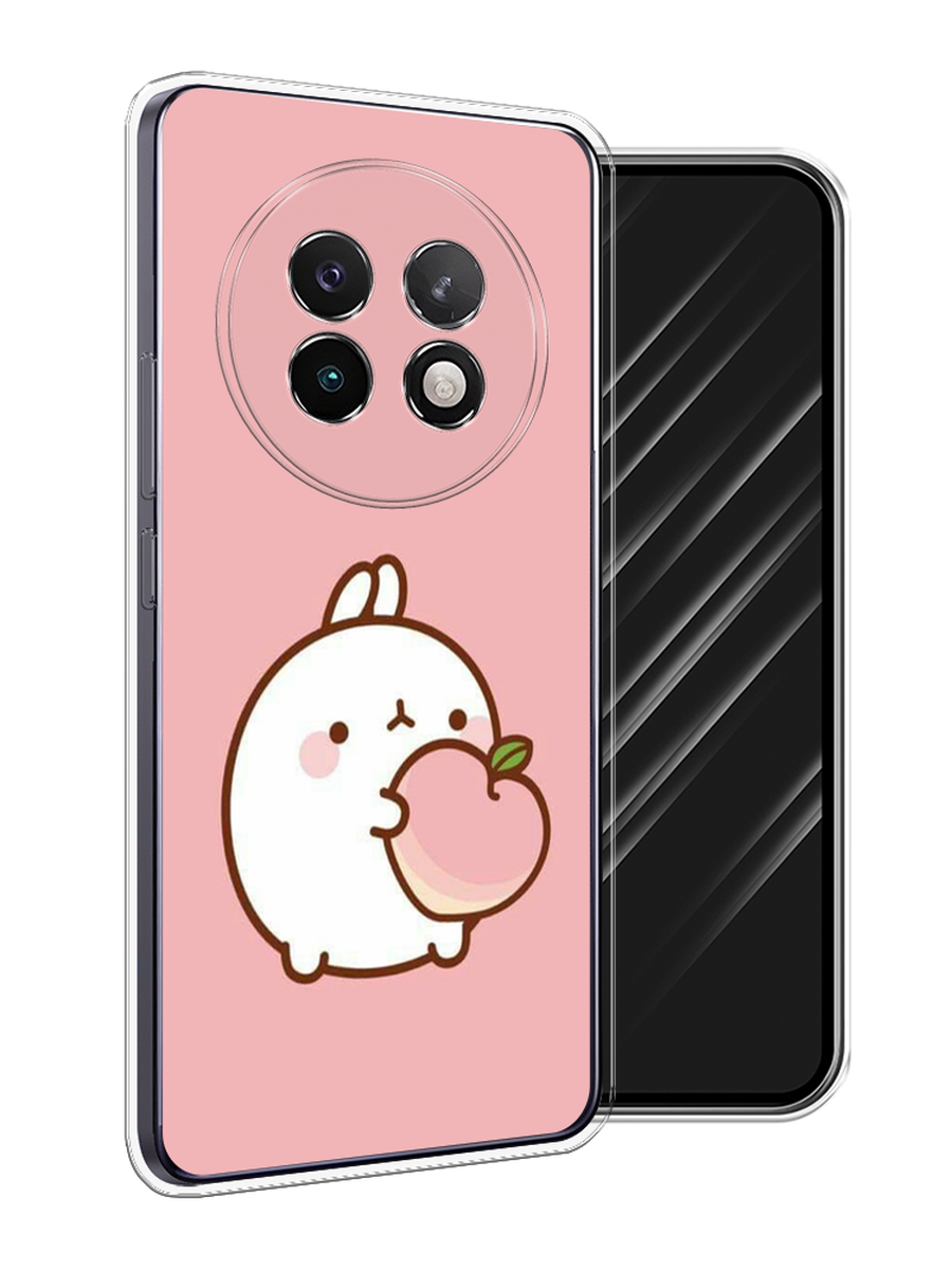 

Чехол Awog на Realme 13+ "Кролик с персиком", Розовый;бежевый, 2518750-1