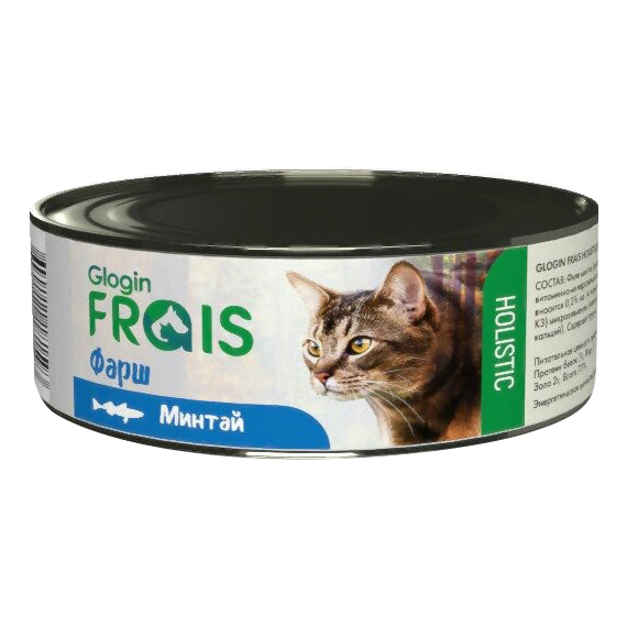 фото Влажный корм для кошек frais glogin, минтай, 100г