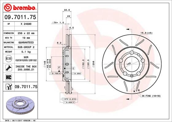 

Диск Тормозной Мах | Перед | Brembo 09701175