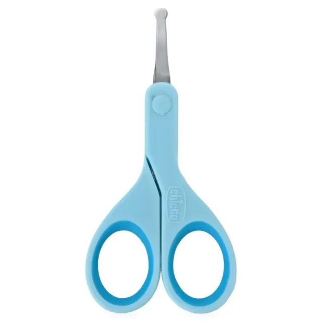 Ножницы Chicco с закругленными концами 0м+, цвет голубой 320611027