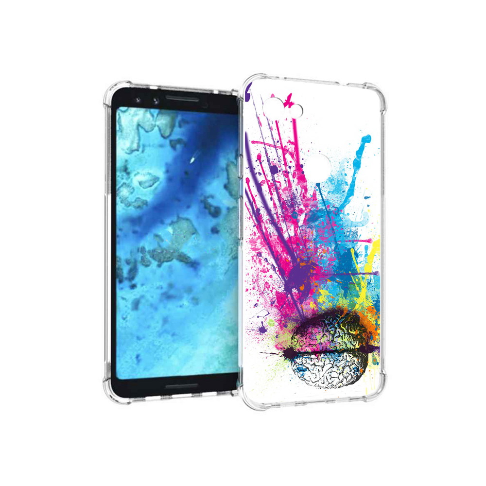 

Чехол MyPads Tocco для Google Pixel 3 яркий красочный мозг, Прозрачный, Tocco