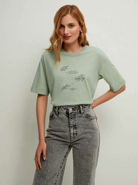 

Футболка женская ZARINA 2367532432 зеленая M, 2367532432
