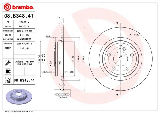 

Диск Тормозной 08.В348.41 BREMBO 08b34841