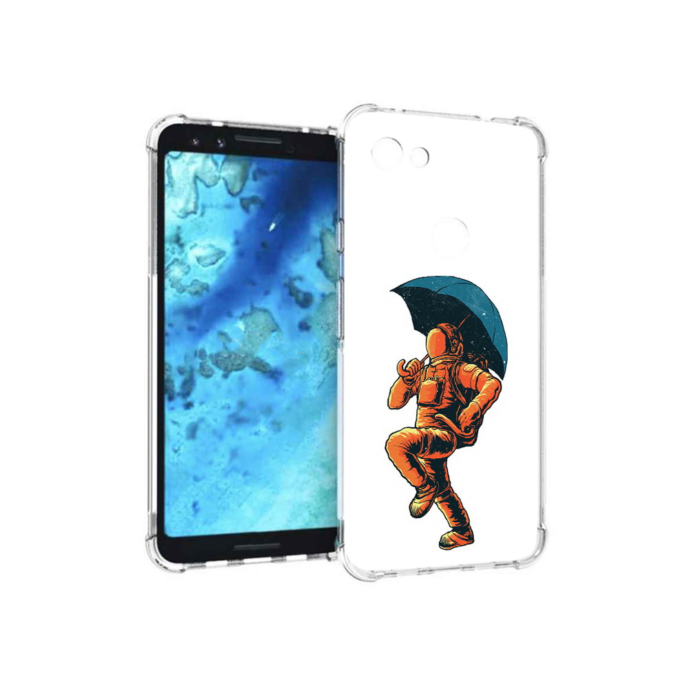 

Чехол MyPads Tocco для Google Pixel 3 шагающий космонавт с зонтом, Прозрачный, Tocco