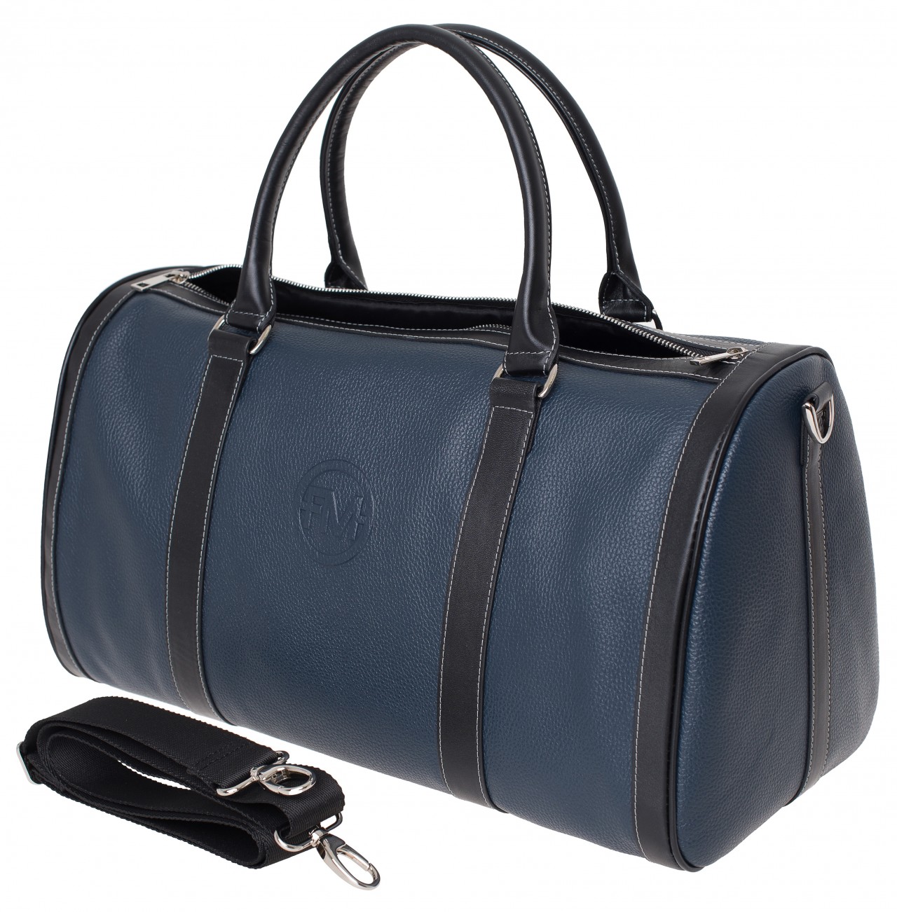 Дорожная сумка унисекс Franchesco Mariscotti 6-425к синяя/черная, 47х26х23 см