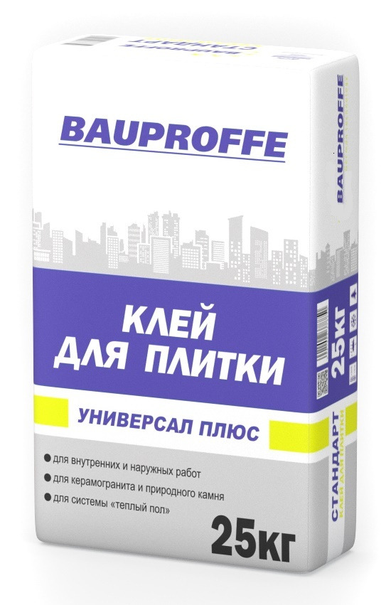 

Клей для плитки Bauproffe Универсал Плюс 25 кг