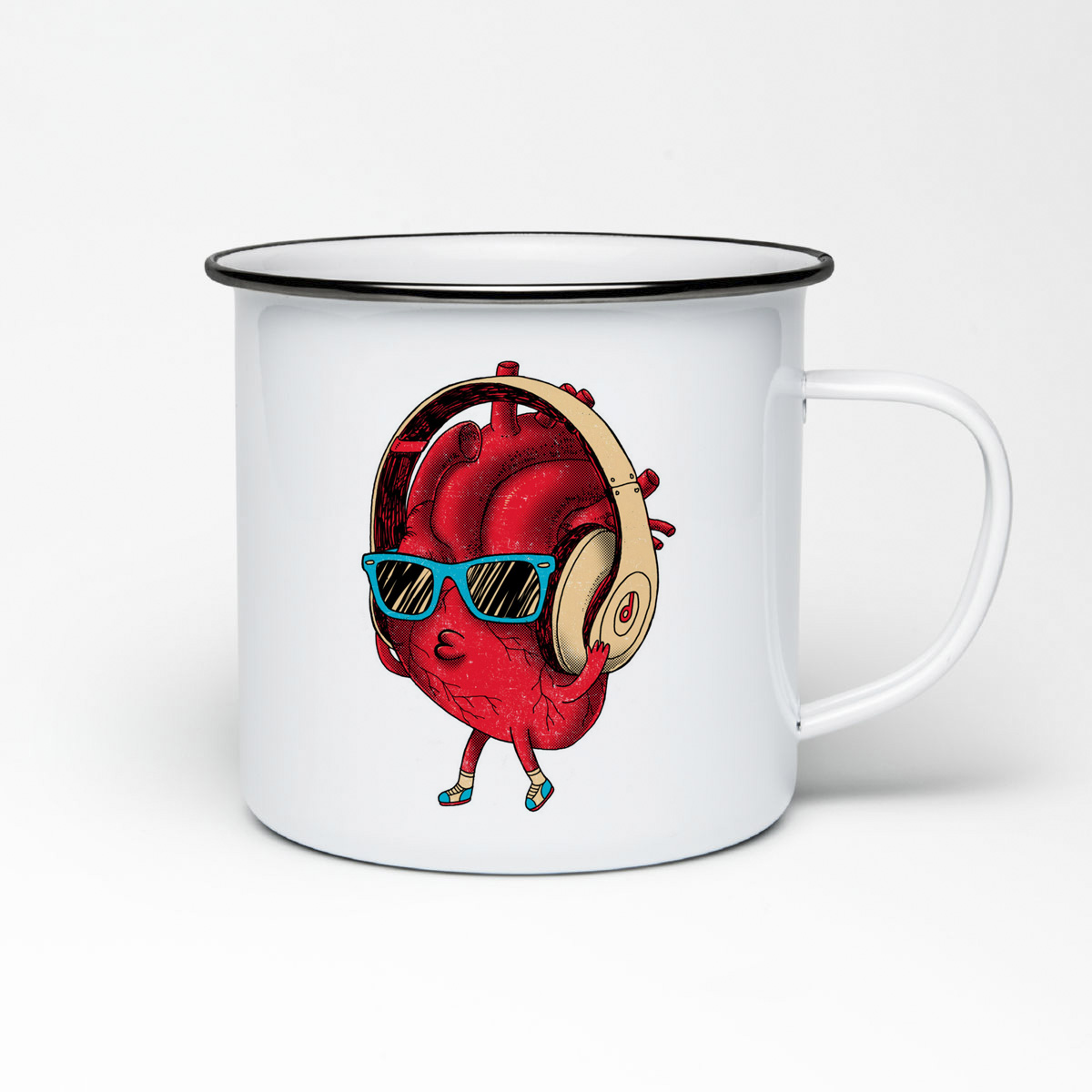 

Кружка металлическая CoolPodarok Сердце в наушниках