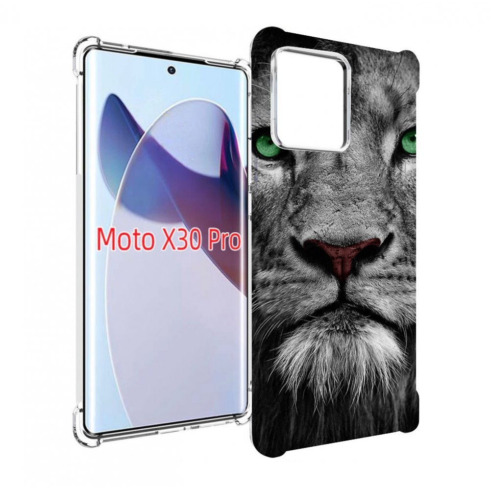 

Чехол MyPads Лев-зеленоглазый мужской для Motorola Moto X30 Pro, Прозрачный, Tocco