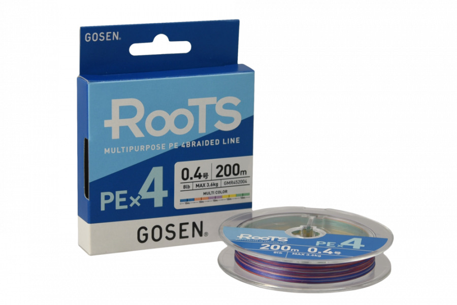 Шнур Gosen ROOTS PE X4 Multi Color 200м #0.8
