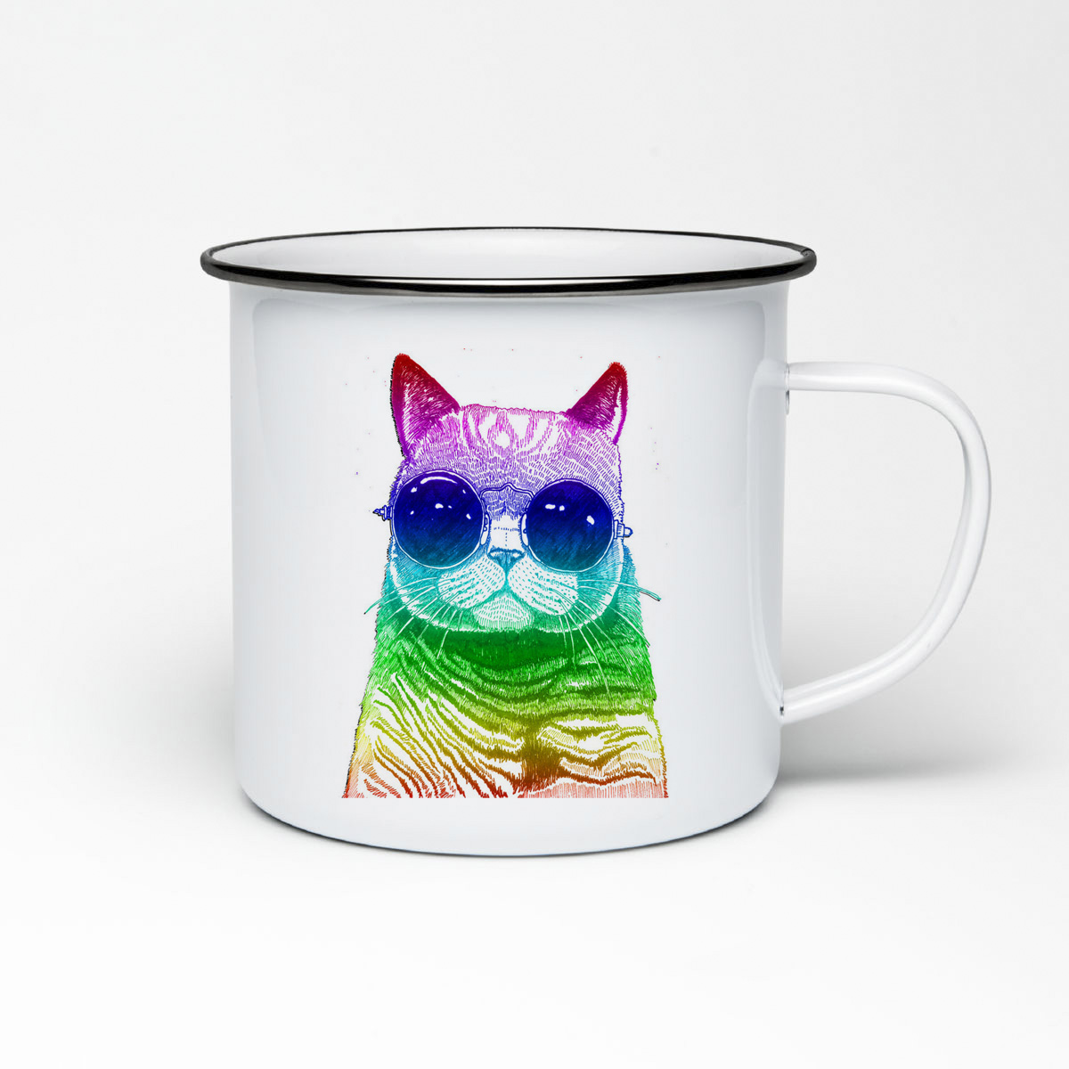 

Кружка металлическая CoolPodarok Животные Радужный кот