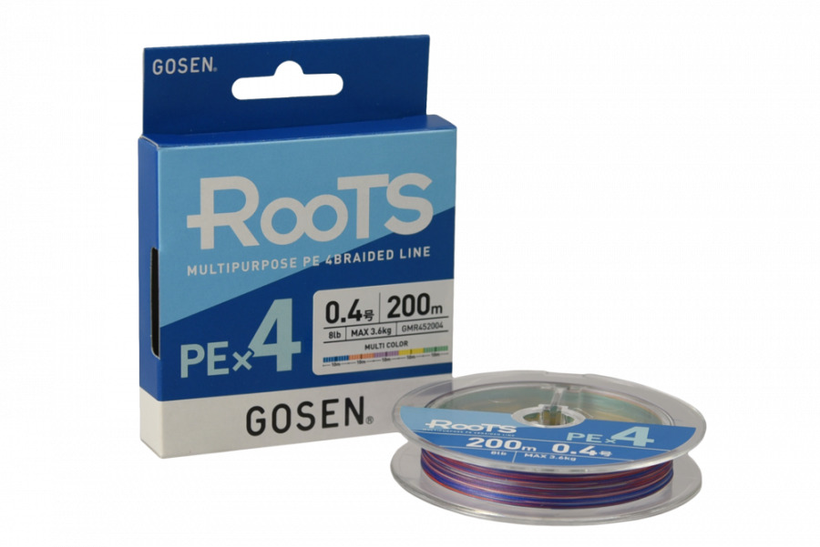 Шнур Gosen ROOTS PE X4 Multi Color 200м #0.6