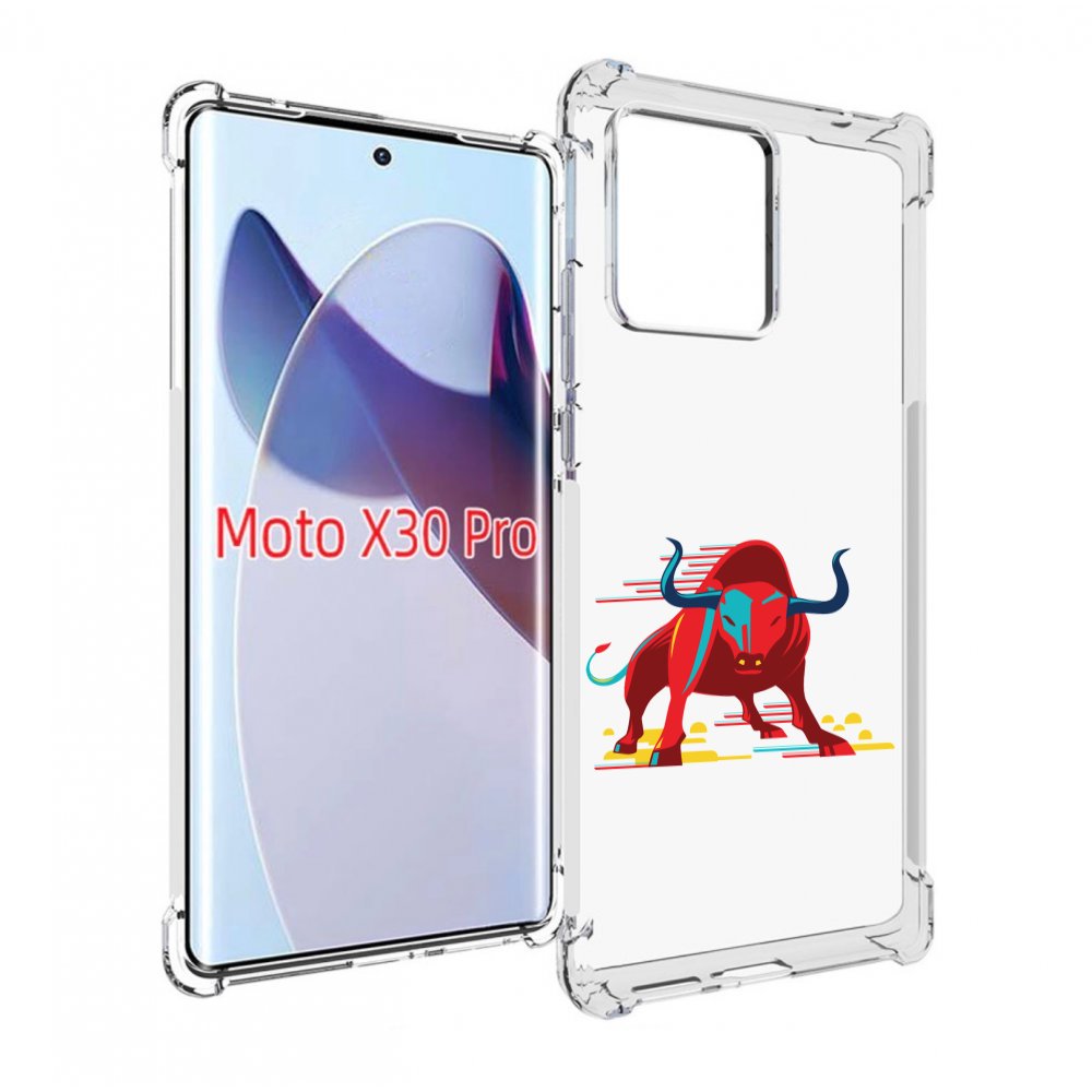 

Чехол MyPads Красный-бык для Motorola Moto X30 Pro, Прозрачный, Tocco