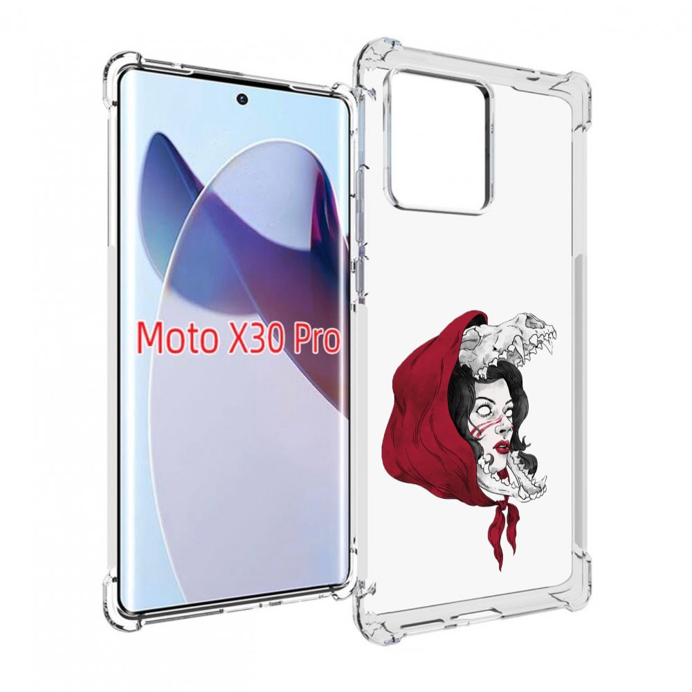 

Чехол MyPads Красная шапочка и волк женский для Motorola Moto X30 Pro, Прозрачный, Tocco
