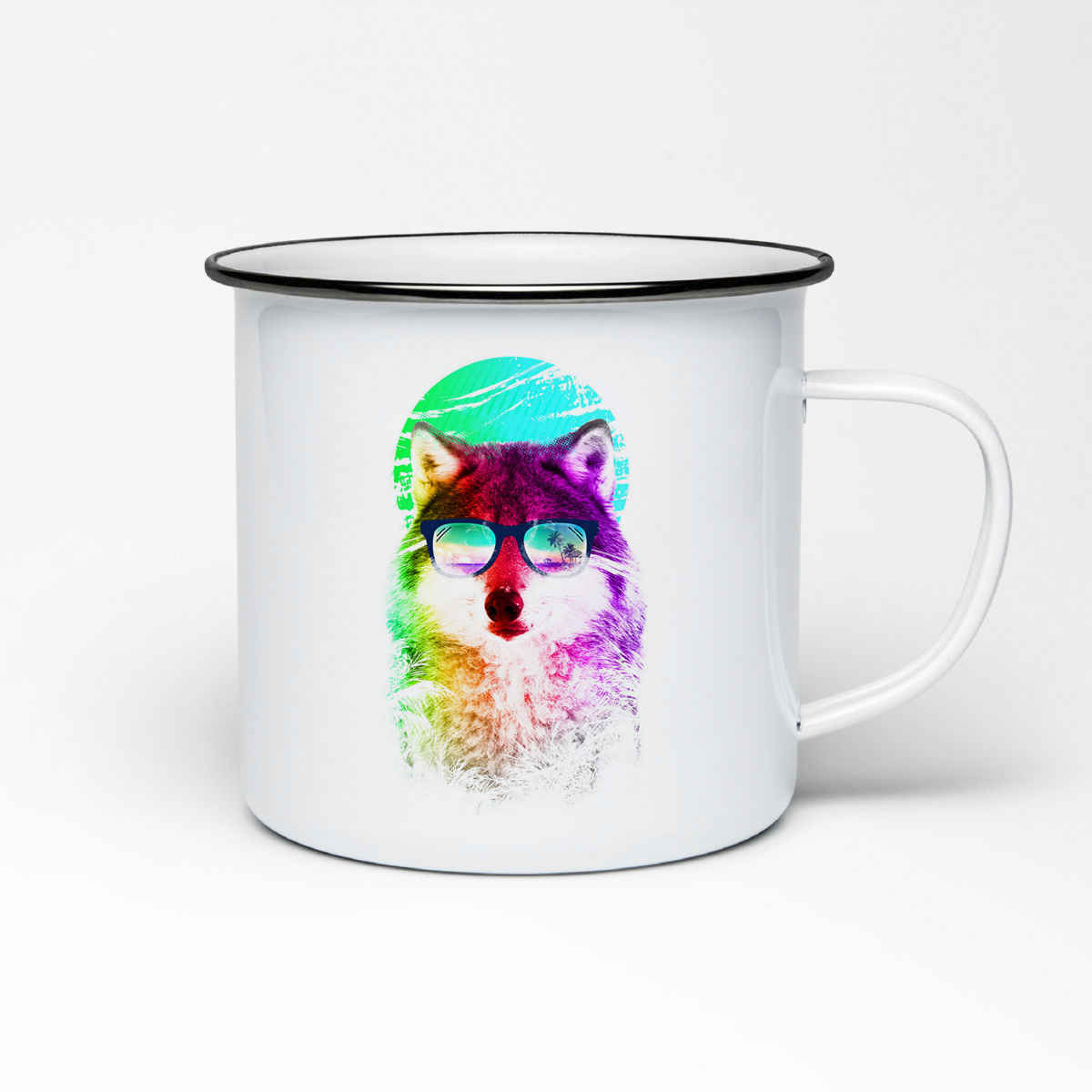 

Кружка металлическая CoolPodarok Животные Цветной волк