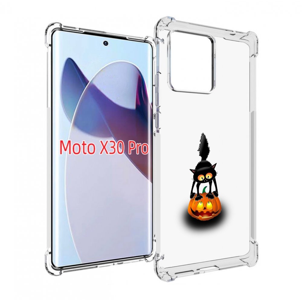 

Чехол MyPads Котик с тыквой для Motorola Moto X30 Pro, Прозрачный, Tocco