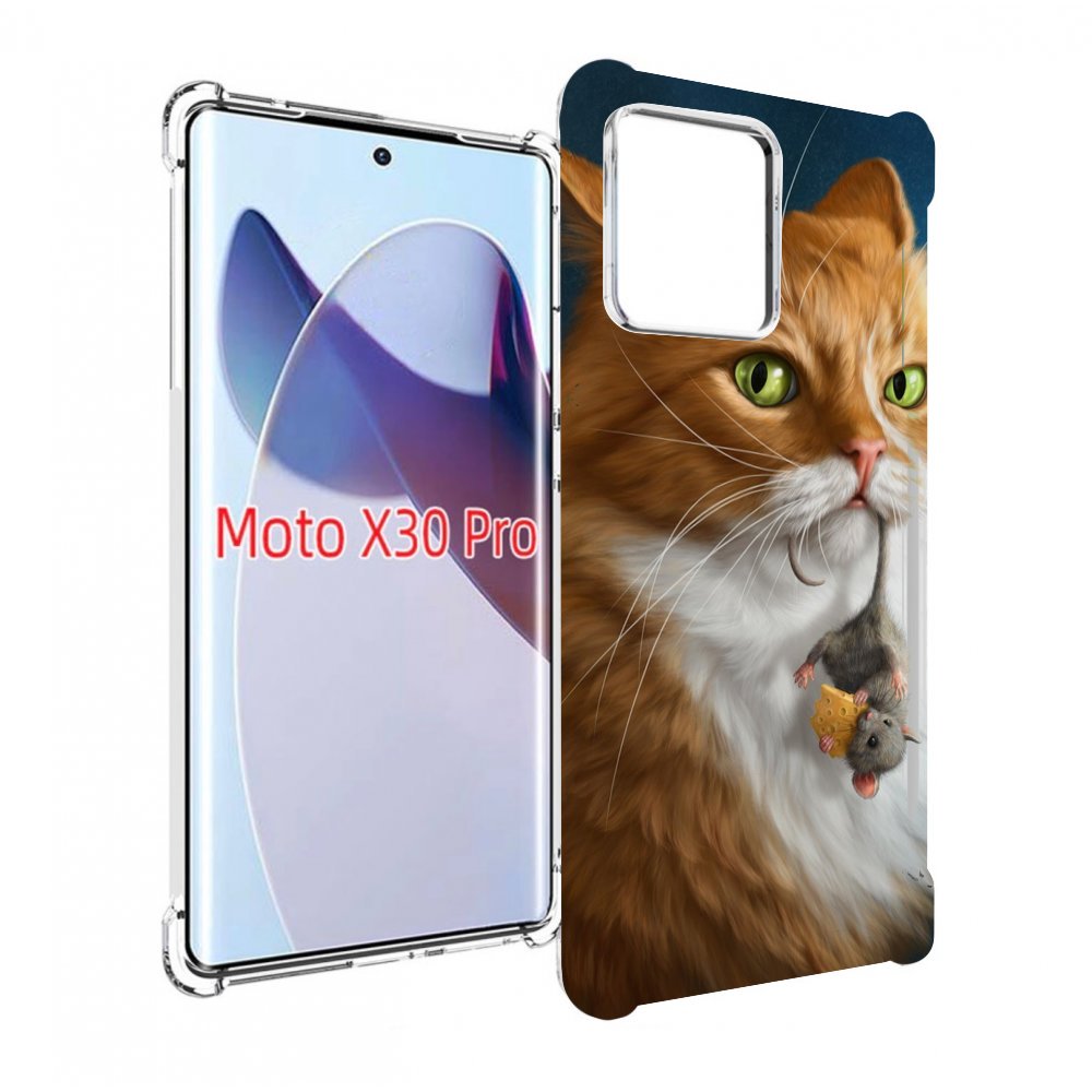 

Чехол MyPads Кот-и-мышь для Motorola Moto X30 Pro, Прозрачный, Tocco
