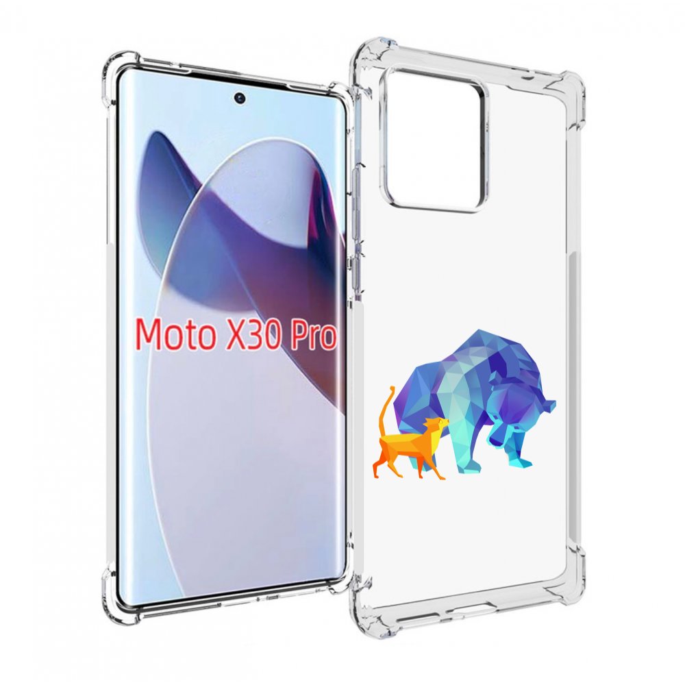 

Чехол MyPads Кот-и-медведь для Motorola Moto X30 Pro, Прозрачный, Tocco