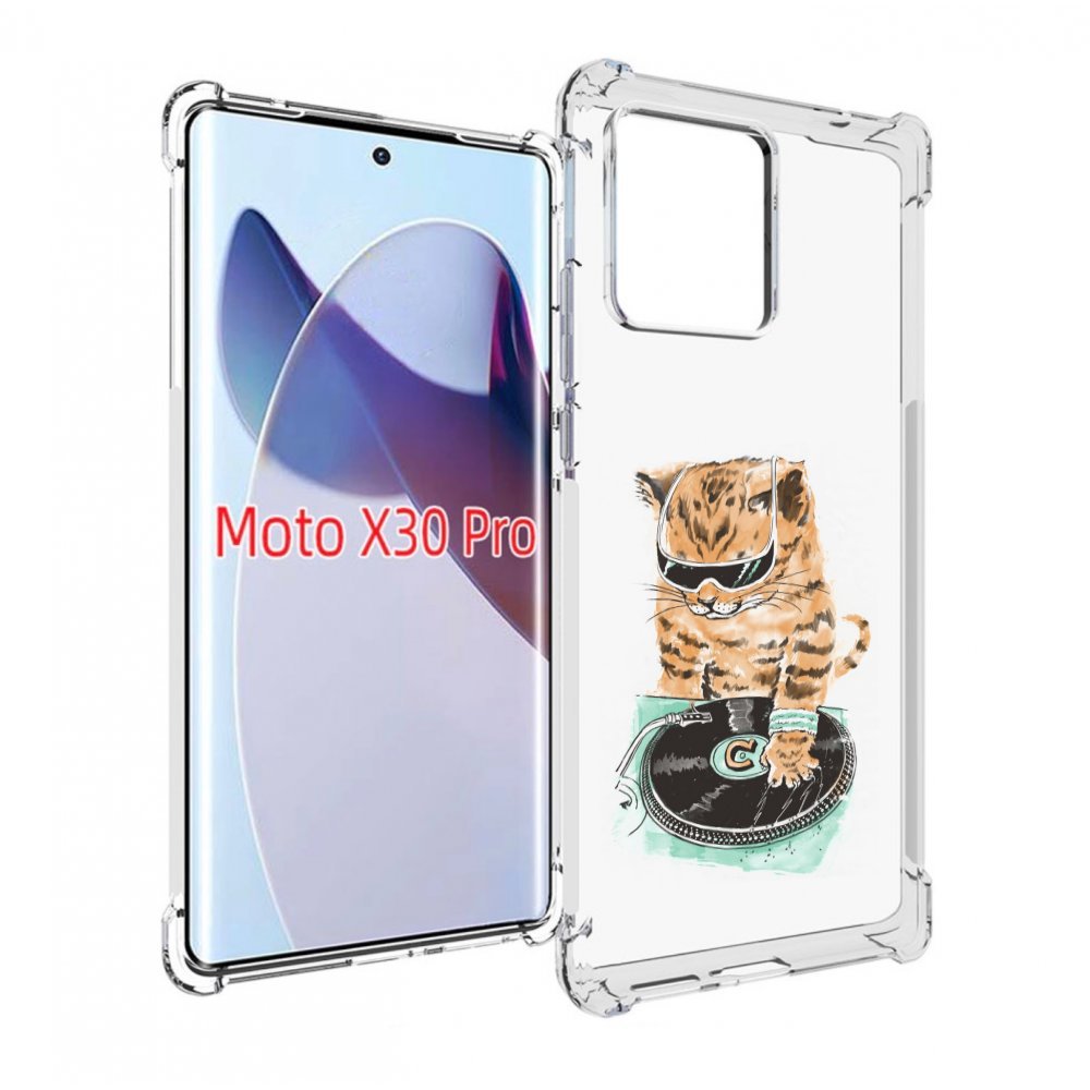 

Чехол MyPads Кот диджей для Motorola Moto X30 Pro, Прозрачный, Tocco